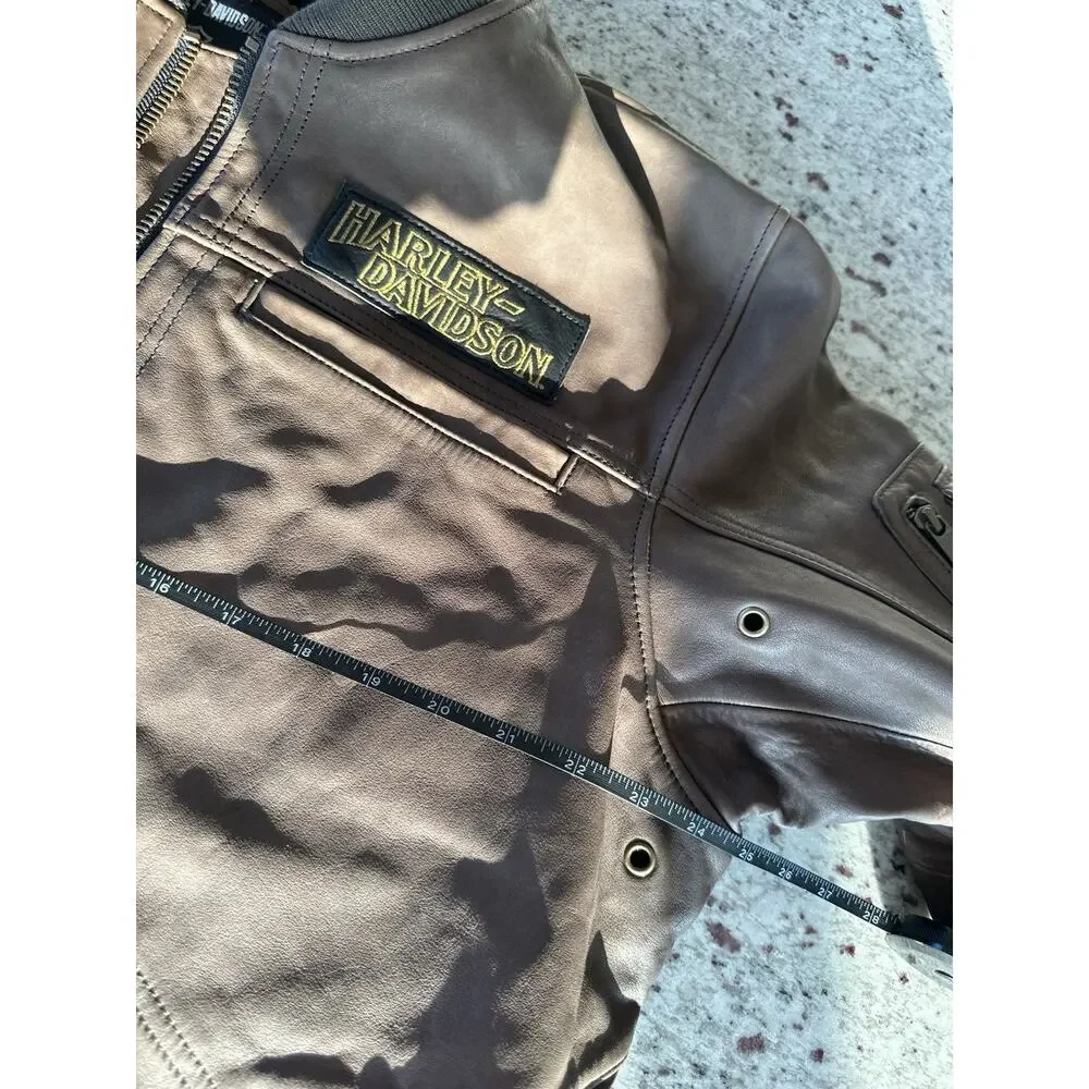 Harley-Davidson Men's Mid-weight Brown Leather Jacket XL